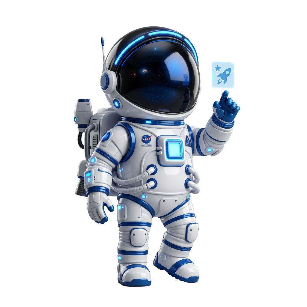 White astronaut in spacesuit